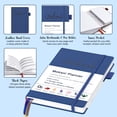 thumbnail image 6 of Mokani Planner - Weekly & Monthly Life Planner with Leather Hardcover A5-8.27” x 5.83” - Time Management & Hit Your Goal - Organizer Notebook & Journal - Start Any Time + Stickers, Navy, 6 of 8