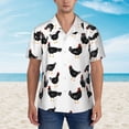 thumbnail image 6 of Picia Funny Chicken Gentle Cotton Regular Fit Short Sleeve Casual Hawaiian Shirt for Men-Small, 6 of 9