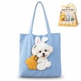 thumbnail image 2 of Pet Carrier Canvas Shoulder Tote Bag for Small Dogs & Cat, 3D Plush Character Head-Out Pet Carrying Purse, Cute Portable Puppy Cat Tote Bag for Walking Shopping Travel Outdoor Trips, 2 of 9