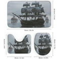 thumbnail image 3 of 4Pcs Medieval Pirate Ship Shower Curtain, Ancient Medieval Sailboat Ocean Shower Curtain Sets with Toilet Lid Cover, U-Shaped Mat and Non-Slip Rugs, Bathroom Decor Set, 72" x 72", 3 of 8
