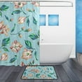 thumbnail image 2 of Coolnut Shower Curtain and Rug Set, Pink Floral Pattern Polyester Waterproof Bath Curtain and Mat for Bathroom with Hooks, 72" x 72", 2 of 6