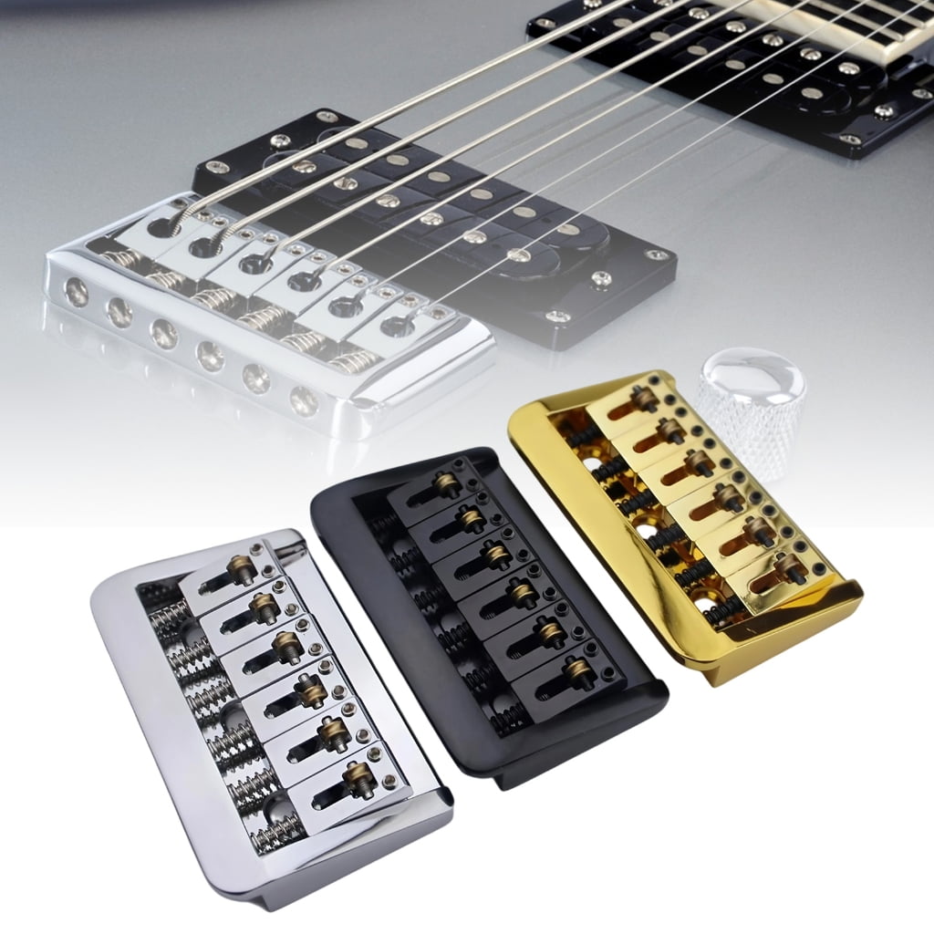 Metal Guitar Bridge Metal Texture for 6 String Electric Guitars Adjustable 10.5mm String Spacing Easy Installation