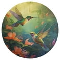 thumbnail image 3 of Flower Hummingbird Washable Round Rug -Circle Area Rugs for Nursery Bedroom, Vintage Non Slip Non Shedding Low Pile Carpet for Living Room Coffee Table Entryway, 3 of 6