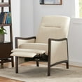 thumbnail image 3 of GDF Studio Drury Contemporary Fabric Upholstered Pushback Recliner, Beige and Dark Walnut, 3 of 13