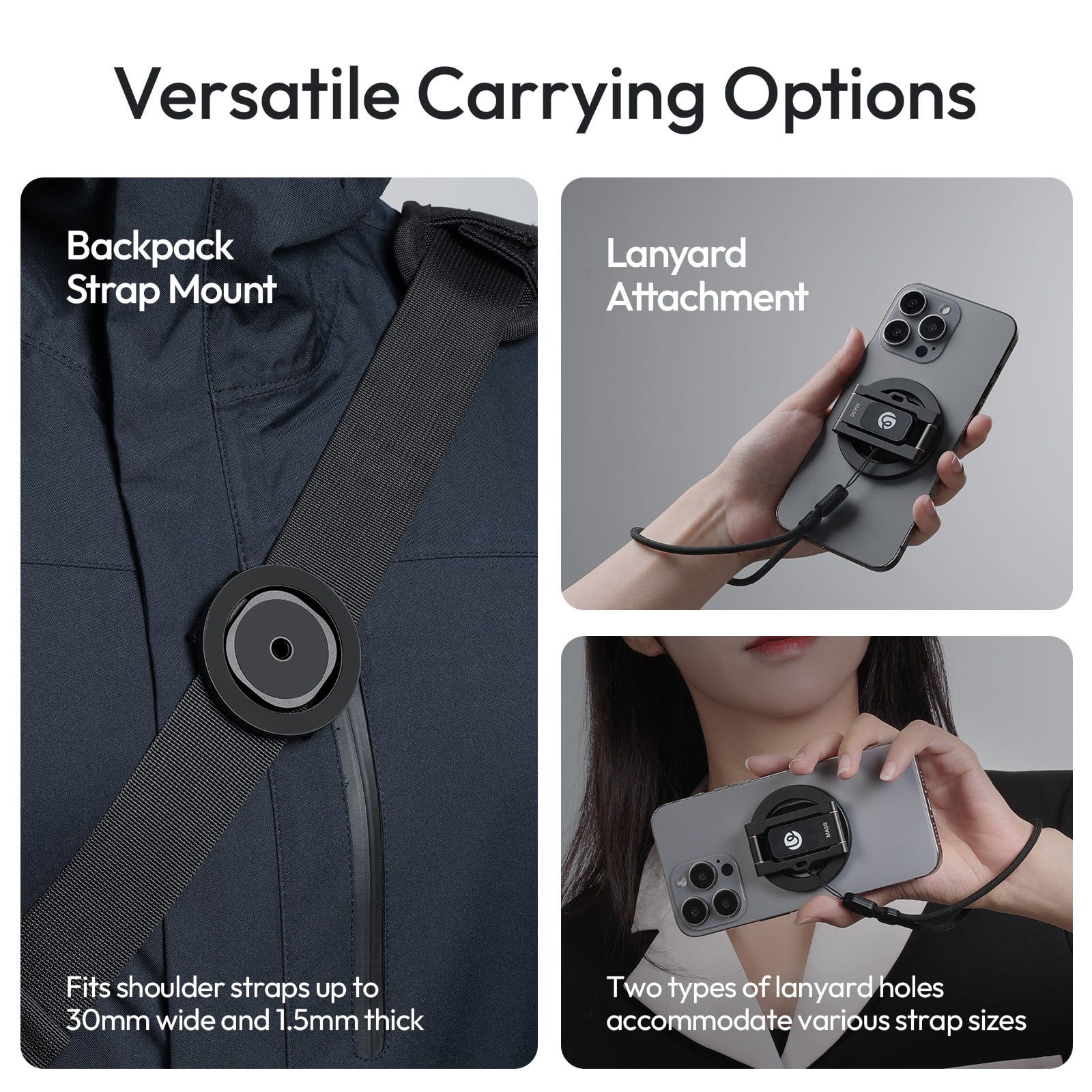 Ulanzi MA50 UKA Magnetic Phone Holder Stand is Compatible with MagSafe iPhone, Aluminum Alloy Foldable Mount with 1/4" Screw for Tripod & Selfie Stick