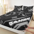 thumbnail image 3 of Castle Fairy Boys Gamepads 3pcs Twin Sheet Sets,Geometric Honeycomb Twin Fitted Sheet,Video Game Breathable Flat Sheet,Ultra Soft Gamer Home Decor, 3 of 7