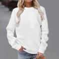 thumbnail image 2 of Towmus Solid Sweatshirt Pullover for Women Long Sleeves Color Tunic Tops Crewneck Hoodless Tunic Tops Casual Sweatshirt, 2 of 4
