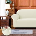 thumbnail image 4 of suxuMhao Elasticity Slipcovers, 1 Piece Single Size Beige White Stretch Couch Covers, Sofa Cover,Couch Covers For Sofa, Elastic Stretch Slipcover for Couch, Fit Most Standard Single Seater Sofas, 4 of 5