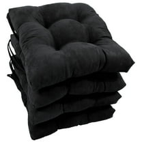 16-inch Solid Micro Suede Square Tufted Chair Cushions (Set of 4)
