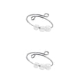 thumbnail image 4 of stanreset Cute Ring Metal Fidget Rings with Beads Lightweight Opening Finger Ring Waterproof Wear-resistant Jewelry for Girls White 2Set, 4 of 6