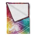 thumbnail image 2 of Astrology Soft Flannel Fleece Throw Blanket, Ombre Rainbow Colored Abstract Image with Asrological Sun Shapes Spots , Cozy Plush for Indoor and Outdoor Use, 50" x 60", Multicolor, by Ambesonne, 2 of 5