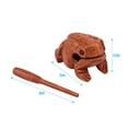 thumbnail image 2 of Large Frog Guiro Rasp Frog Sound Maker Around 6 Inches Long Solid Wood Material Musical Percussion Instrument Educational Instrument Tool with Wooden Stick Tan, 2 of 7