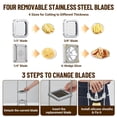 thumbnail image 2 of Professional Vegetable and Fruit Chopper – Heavy Duty Stainless Steel Dicer Slicer with 4 Replaceable Blades (1/4", 3/8", 1/2", 6-Inclined-shaped tool) and Bowl – French Fry Cutter for Onions, 2 of 6