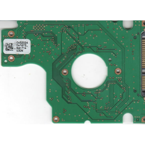 HTS541680J9SA00, 0A52026 DA1673_, PN 0A50528, Hitachi 80GB SATA 2.5 PCB