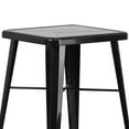 thumbnail image 5 of Flash Furniture Commercial Grade 23.75" Square Black Metal Indoor-Outdoor Bar Table Set with 2 Stools with Backs, 5 of 9