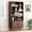 Walnut, variant on 71" Tall 8-Cube Storage Bookshelf, 35.4" Wide Mid-Century Modern Bookcase with Sliding Door Storage Cabinet, Freestanding Bookshelf with Solid Wood Feet, for Home Office, Living Room