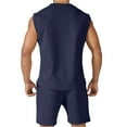 thumbnail image 6 of Jinhomg Mens Summer Athletic Outfits Lightweight Comfy Sleeveless Tank Tops with Elastic Waist Shorts 2 Piece Casual Solid Gym Workout Tracksuits Navy XXL, 6 of 7