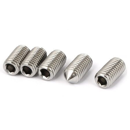 

M12x25mm Stainless Steel Cone Point Hexagon Socket Grub Screws 5pcs