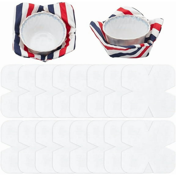 Cotton 18Pcs Bowl Cozy Pre Cut Batting 8x8inch Soft Cotton Fabrics Quilter Batting Cozy Pattern Template for Sewing DIY Quilting Craft 3mm Thick Cotton