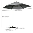 thumbnail image 3 of Outsunny 8.5FT Offset Patio Umbrella 360° Rotation Cantilever Parasol, 3 of 10