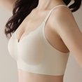 thumbnail image 4 of Cavosen Bras for Women No Wire Push up Ice Silk Seamless Everyday Bras No Underwire Gathered Together Support Solid Bralette Padded Fixed Cup Breathable Comfortable Underwear, 4 of 6