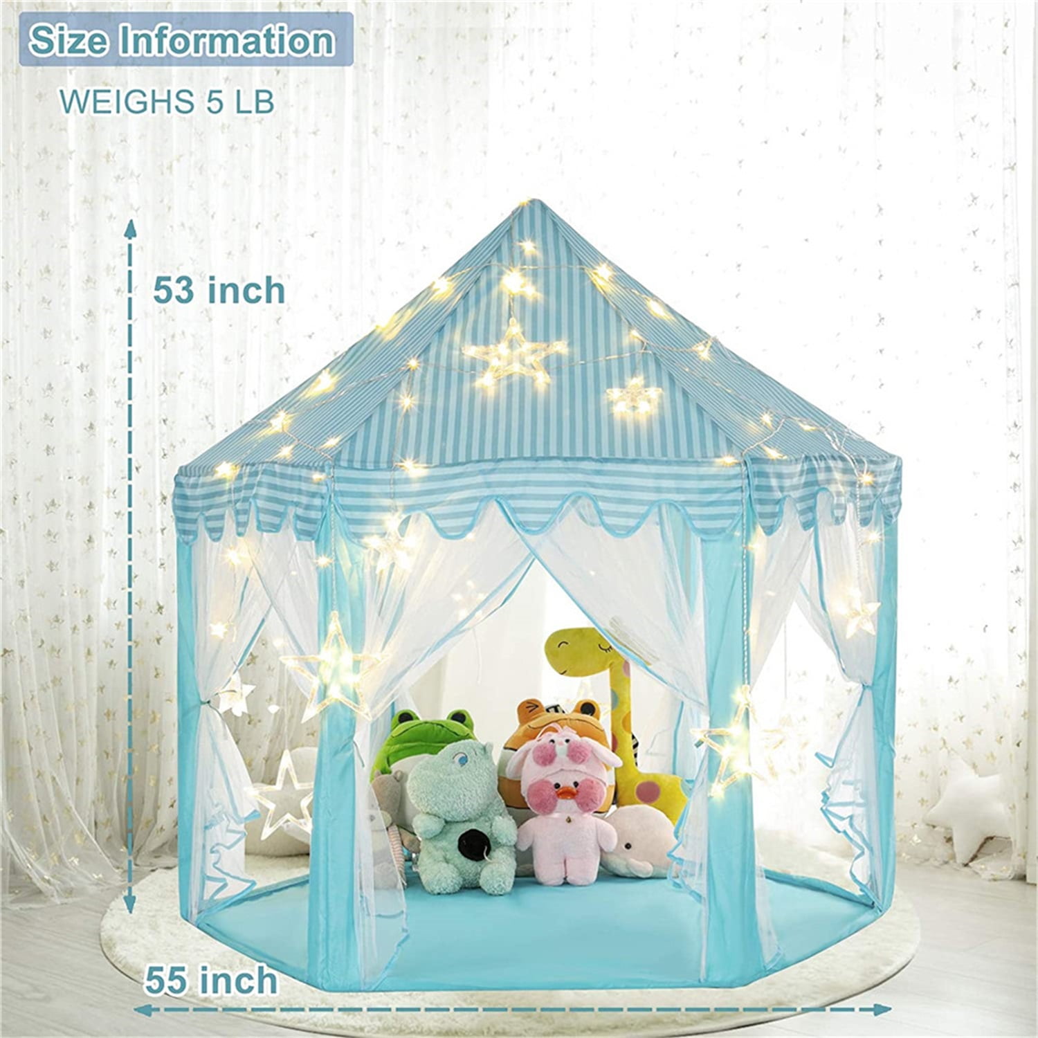 Kids Play Tents for Girls, Princess Castle Toy Tent, Toddler Children Play House, Hexagon 55''x53'' Kids Play Tents for Girls, Princess Castle Toy Tent, Toddler Children Play House, Hexagon 55''x53''
