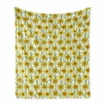 thumbnail image 1 of Floral Soft Flannel Fleece Throw Blanket, Daffodil Bouquets Blossom Branches Field Summer Foliage Perennial, Cozy Plush for Indoor and Outdoor Use, 50" x 60", Yellow Apricot and Green, by Ambesonne, 1 of 5