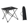 thumbnail image 2 of Mesa plegable para acampar con portavasos y bolsa de transporte, mesa de playa, mesa de pícnic al aire libre para ocio, fiesta, jardinería y viajes Negro, 2 of 8