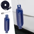 thumbnail image 6 of Boat Fenders Mooring Buoy 4x16inch Waterproof Protection Marine Docking Inflatable Marine for Sailboats, Row Boats, Pontoon Boat Blue Black Rope, 6 of 8