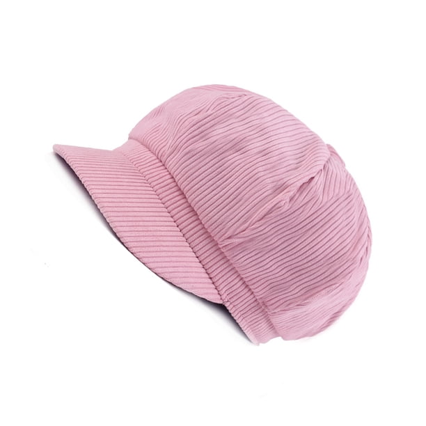 Qarigey Gorras de boina versátiles de pana para mujer, sombreros elegantes para cualquier atuendo, gorra Vintage Newsboy, gorras de invierno Sombreros rosa