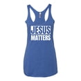 thumbnail image 2 of Jesus Matters Christian Love God Church | Womens Inspirational/Christian Premium Tri-Blend Racerback Tank Top, Vintage Royal, Medium, 2 of 3
