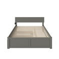 thumbnail image 3 of AFI Orlando Queen Wood Platform Bed with Headboard Footboard & Twin-XL Trundle, Grey, 3 of 7