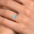 thumbnail image 4 of Gem Stone King 14K White Gold Blue Apatite and White Lab Grown Diamond Engagement Ring for Women | 1.02 Cttw | Oval 7X5MM | Gemstone Birthstone | Size 7, 4 of 6