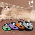 thumbnail image 7 of 2/3Pcs Cat Bowls Non-Slip Stainless Steel Small Cat Food Bowls Unbreakable Thicken Cat Feeder 7 Oz Cat Dishes Suitable for Indoor Small Pets Removable Rubber Base Easily Clean Lovely Color, 7 of 7