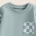 thumbnail image 5 of Towmus Toddler Baby Boy Fall Outfit Plaid Long Sleeve Sweatshirts Elastic Waist Pants Cute Clothes Set, 5 of 5