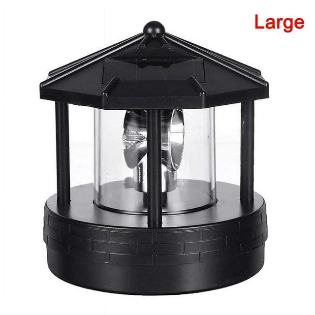 EIMELI Lampe Solaire en Forme de Phare de Table Rotative en Plastique Led pour Jardin Extérieur