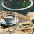 thumbnail image 3 of Ambesonne Floral Fitted Round Tablecloth, Blooming Summer Meadow Print, 56"- 60" Diameter, Sepia Mustard and Pale Orange, 3 of 5
