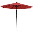 thumbnail image 2 of Sunnydaze Parasol Extérieur Solaire avec Lumières LED, Inclinaison et Manivelle, Aluminium, 9 Pieds, Rouge, 2 of 8