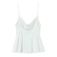 thumbnail image 4 of WRKEKC Sleeveless Tank Tops for Women Solid Color V-Neck Backless Button Front Flared Hem Crop Top Summer Party Tank, 4 of 4