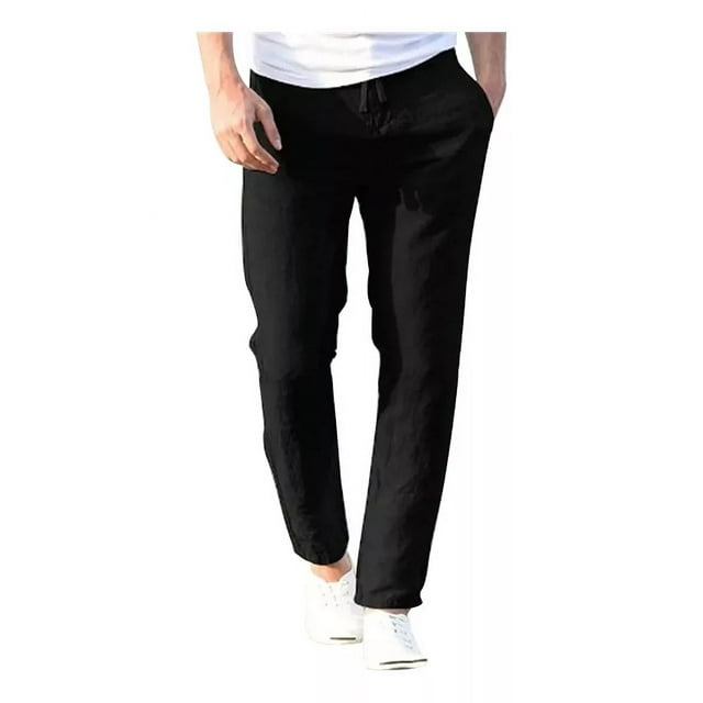 Pantalones Casuales De Lino De Algodón Sueltos Para Hombres