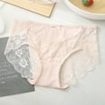 thumbnail image 2 of Fewfanhot Women's Summer Thin Ice Silk Underwear Seamless Design Lace Trim Breathable Soft Cotton Crotch Comfortable Stretchy Briefs, Daily Hot Weather Wear, 2 of 3