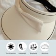thumbnail image 3 of 55-60cm hat circumference adjustable empty top sunscreen hat female summer outdoor sun hat with bowBeige, 3 of 6