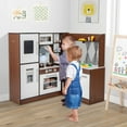thumbnail image 2 of Gymax Wooden Corner Play Kitchen w/ Lights & Sounds Water Circulation System for Kids, 2 of 10