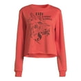 thumbnail image 5 of Lift Your Voice and Sing Women's Juniors Crewneck Sweatshirt with Long Sleeves, Sizes XS-3XL, 5 of 5