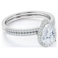 thumbnail image 3 of JeenMata 1.25 Carat pear cut Moissanite Wedding Ring Set in 18k White Gold Over Silver, 3 of 7
