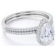 thumbnail image 2 of JeenMata Anillo de Bodas Exclusivo con Halo de Moissanita de Corte Pera de 1,25 Quilates para Ella en Oro Blanco de 18 K sobre Plata, 2 of 6