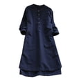 thumbnail image 3 of Robe à Manches Longues pour Femmes Robe Rétro Décontractée à Manches Longues Boutons Hauts Blouse Mini Chemise Robe Longue Décontractée pour Femmes Robe Longue pour Femmes Hauts à Manches Longues Décontractés pour Femmes, 3 of 4
