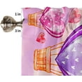 thumbnail image 4 of Colorful Love Kitchen Curtain 2 Panels Curtains 63 Inch Length, Curtains Rod Pocket Curtains Window Drapes Treatment Window Cafe Curtains 52''''x63'''' Valentine''s Day Watercolor Heart, 4 of 4