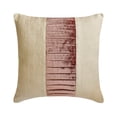 thumbnail image 1 of The HomeCentric Decorative Beige & Wine 16"x16" (40x40 cm) Throw Pillows, Linen & Velvet Patchwork, Textured, Pintucks & Solid Throw Pillows For Couch, Patchwork Modern Style - One By One, 1 of 3