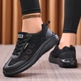 thumbnail image 4 of HEWUQI Running Shoes Women Lace up Arch Support Platform Wedge Walking Non Slip Sneakers Lightweight Casual Outdoor Athletic Footwear Black Size 12, 4 of 6